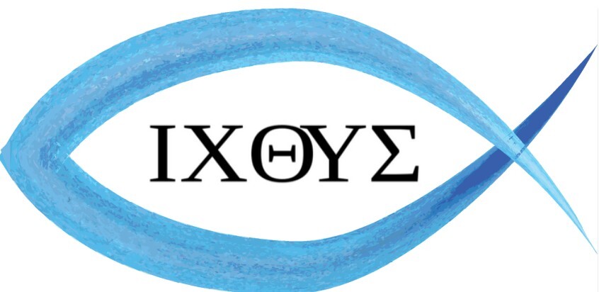 Ichtys-Anagramm mit Fischsymbol