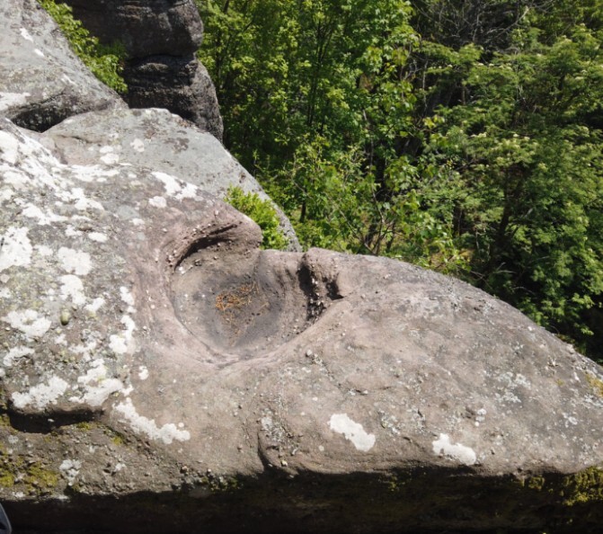 Schalenstein am Abgrund