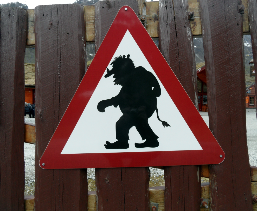 Warnschild Troll - Norwegen