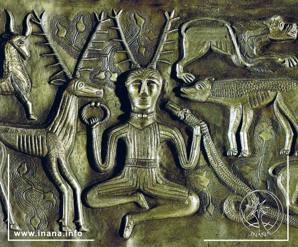 Cernunnus auf dem Kessel von Gundestrop