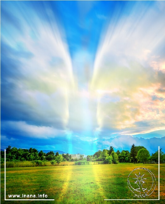 Engelserscheinung in Landschaft