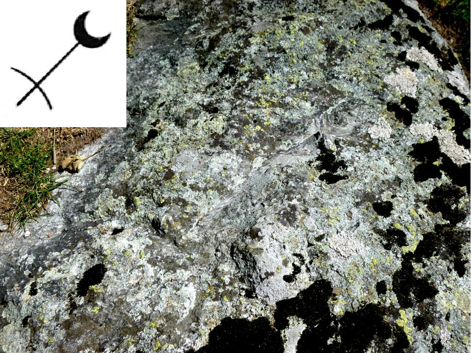 Mondpfeil von Falera: Grafik und Fotoi des Steins