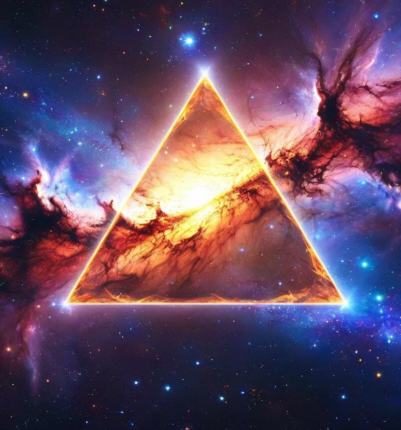 Leuchtendes Dreieck im Kosmos