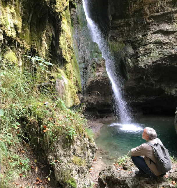 Stefen Brönnle am Hinanger Wasserfall