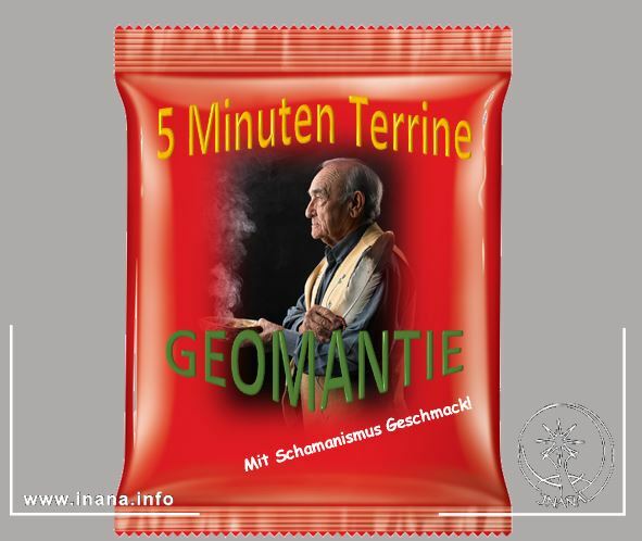 Tütensuppe mit Aufschrift "Geomantie"