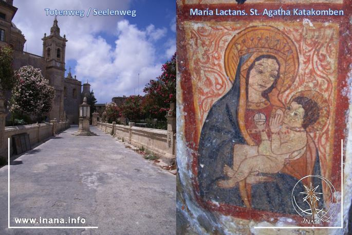 links: Totenweg St. Paulus. Rechts: Maria Lactans