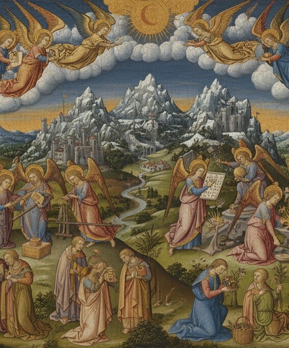 Engel unterrichten Menschen