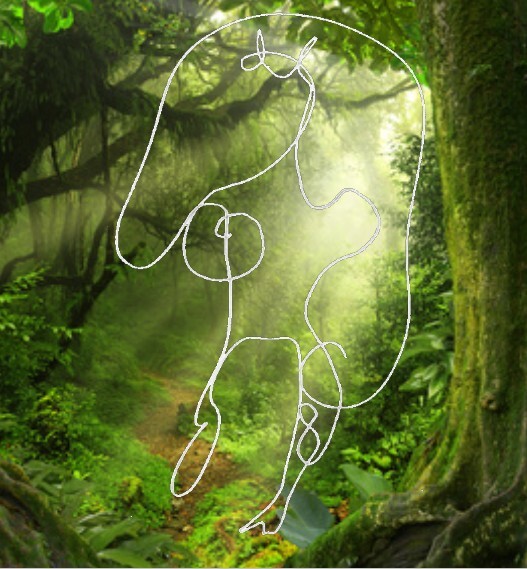 automatische Zeichnung Pan im Wald