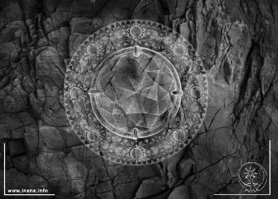 Mandala auf einem Felsen