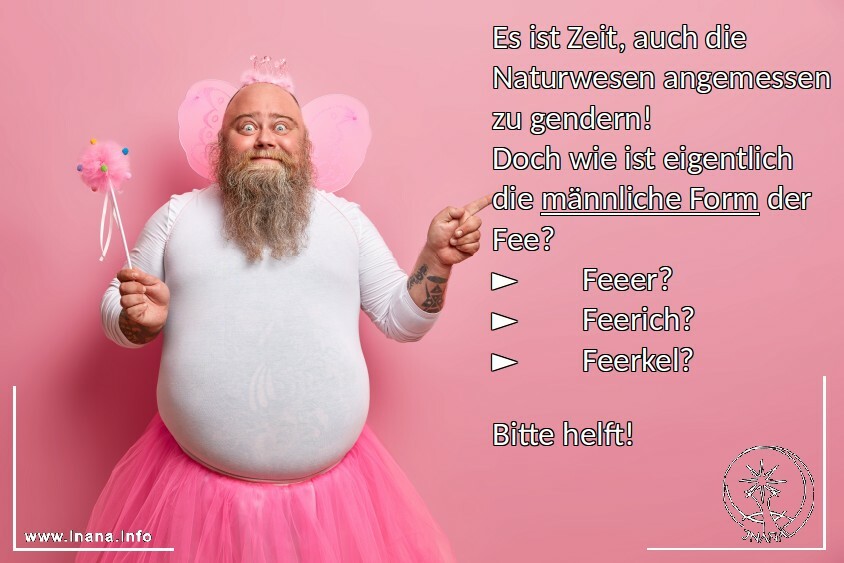 Mann im rosa Feenkostüm