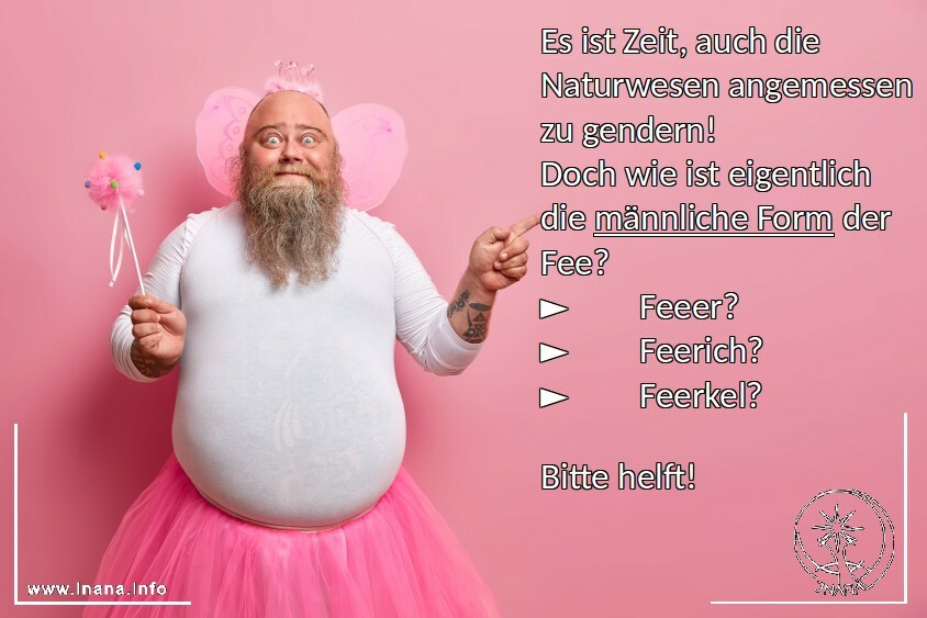 Mann im rosa Feenkostüm