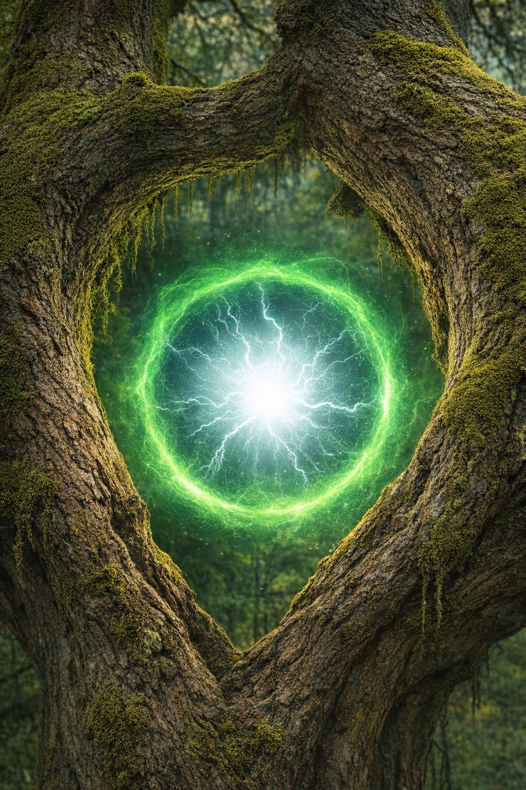 Ätherische Erscheinung an einem Baum