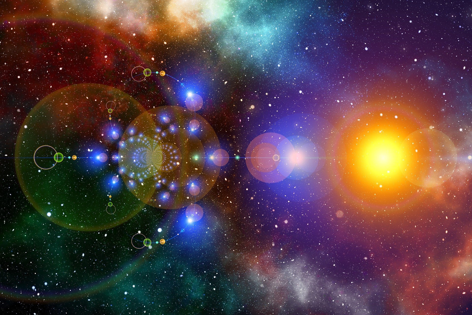 ein vielfarbige Galaxie